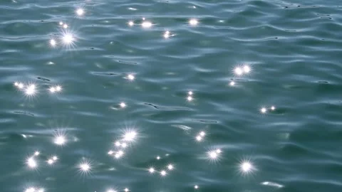 Light reflected and refracted off the sea.  Abstract wave surface and texture Stock Footage 253996196