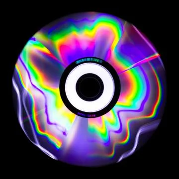The light reflected from a cd is a collection of psychedelic colors Stock Photos
