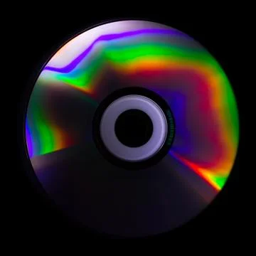 The light reflected from a cd is a collection of psychedelic colors Stock Photos