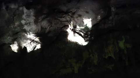 Light reflected from the water in the grotto's vault Stock Footage 172393590