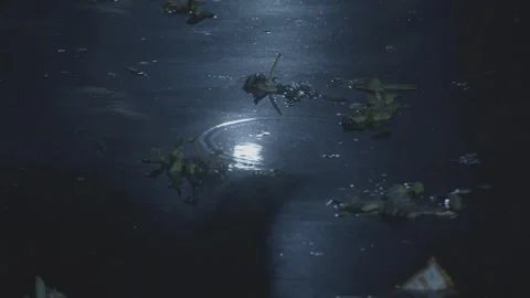Light reflecting off water at night Video stock 244658213