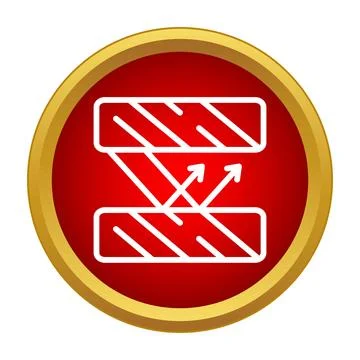 Light reflection and redirection between two surfaces icon Stock Illustration