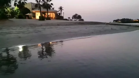 Light Reflection on Calm Beach Stock Footage 190445011