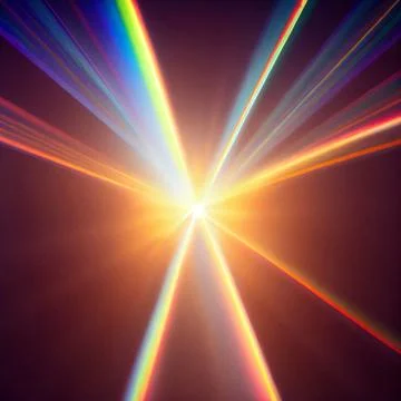 Light reflection with rainbow. Crystal sparkle burst, diamond refraction rays. Stock Illustration