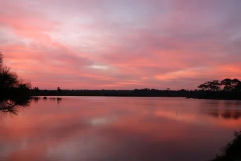 Light reflection river and sunrise water background Stock Photos