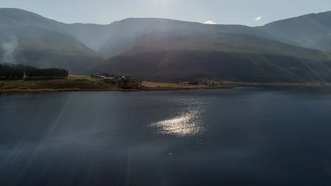 Light reflection off a still lake Video stock 92689595