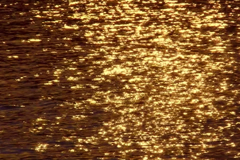 Light reflection on water GOLD - NTSC Stock Footage 2103826