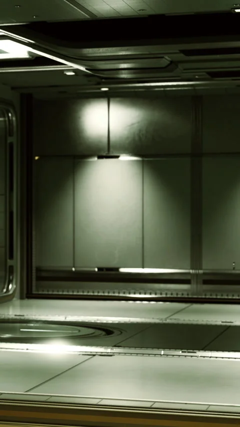Light reflections and shadows in a modern indoor space during the night Stock Footage 336178549