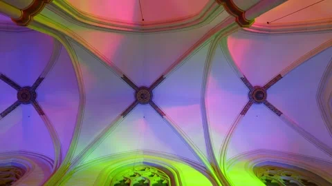 Light reflections on a church wall Stock Footage 263841524
