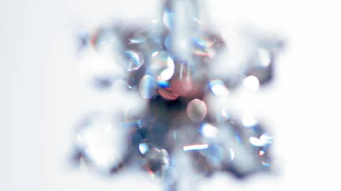 Light reflections from a crystal object without focus. Stock Footage 219012007