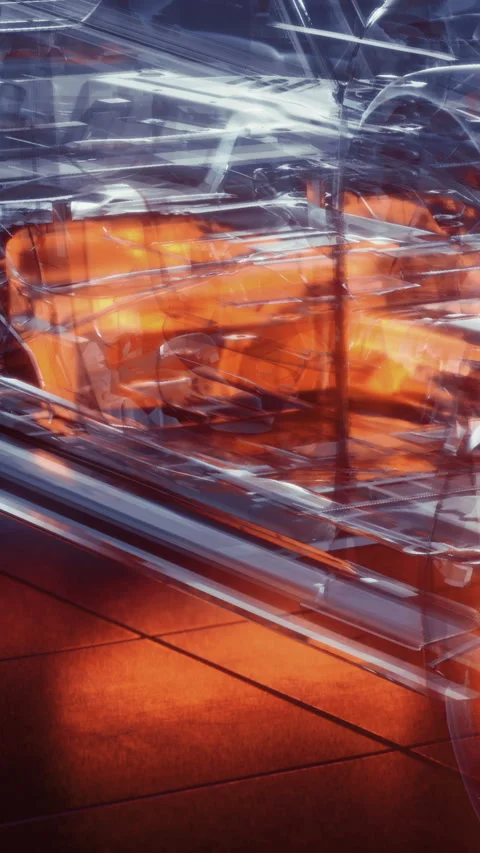 Light reflections on a metallic surface during a night setting Stock Footage 333566781