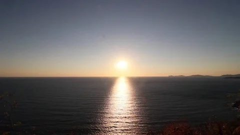 Light Reflections Over Ocean, Panoramic camera Stock Footage 82024575