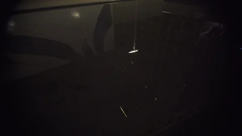 Light reflections in a pool of water at night at business district in Paris, Stock Footage 119365592