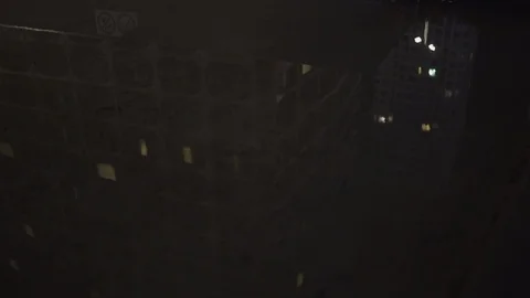 Light reflections in a pool of water at night at business district in Paris, Video stock 119366265