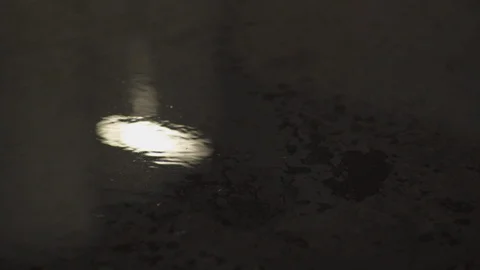 Light reflections in a pool of water at night at business district in Paris, Stock Footage 119367004