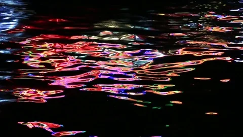 Light reflections on water at night 스톡 동영상 74516267