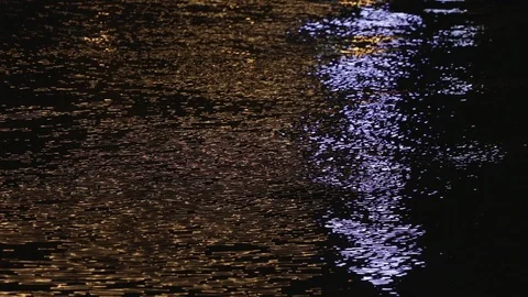 Light reflections at water, slow motion Stock Footage 98887780