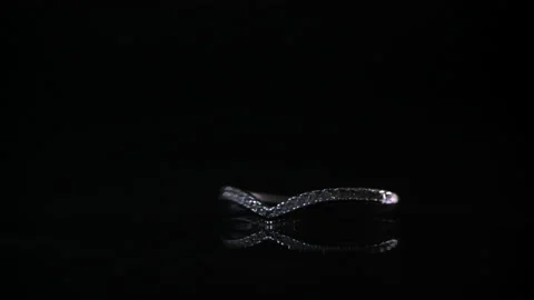 Light on Revealing Silver Diamond Ring Stock Footage 140751956
