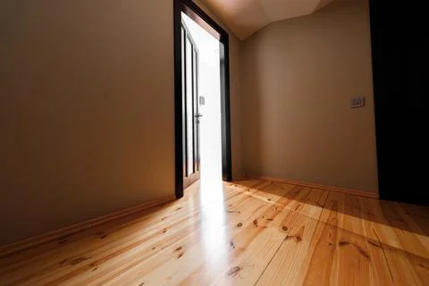 The light revealing through the half open door in the house 스톡 사진