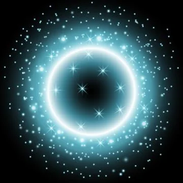 Light ring with stardust, aqua color Stock Illustration