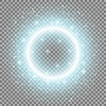 Light ring with stardust, aqua color Stock Illustration