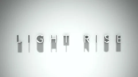 Light Rise 3D title animation with shadows on a white background Vídeo Stock 296707257