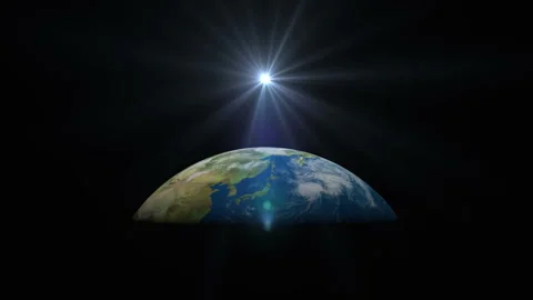 Light Rising from Beyond the Earth Stock Footage 327615529