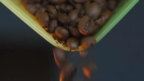 Light roasted arabica coffee bean pouring 2 Stock Footage 280049497