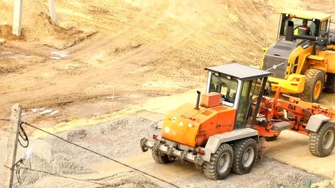 Light roller machine using laying single-layer asphalt. Building industry busine 스톡 동영상 117357723