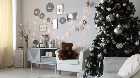 Light room with christmas interior Stock Footage 99610833
