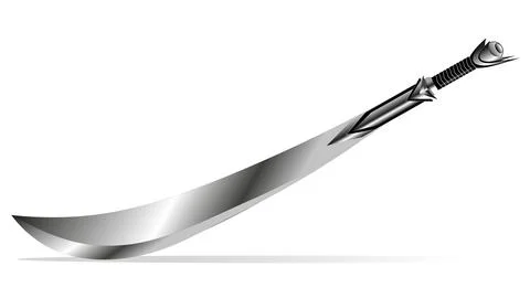 A light sabre, Machete forged from cold steel glistens with danger. Stock Illustration