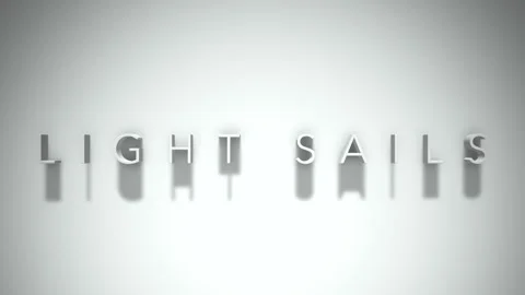 Light Sails 3D title animation with shadows on a white background Stock Footage 296671738