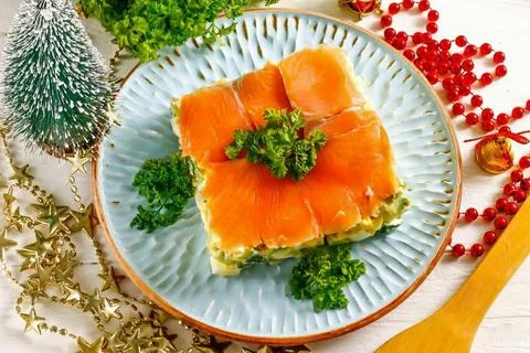 Light Salmon Salad Stock Photos