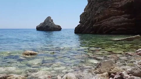 Light sea surf in the foreground. Видео 156492009