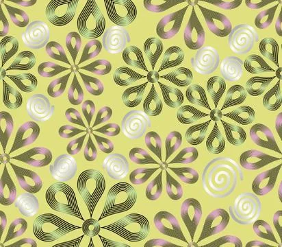 Light seamless background with flower patterns Stock Illustration