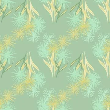 Light seamless botanic pattern with dandelion silhouettes. Floral elements in Stockillustratie