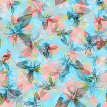 Light seamless floral pattern with graphic blossom. Beautiful pattern wiyh 스톡 일러스트