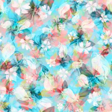 Light seamless floral pattern with graphic blossom. Beautiful pattern wiyh 스톡 일러스트
