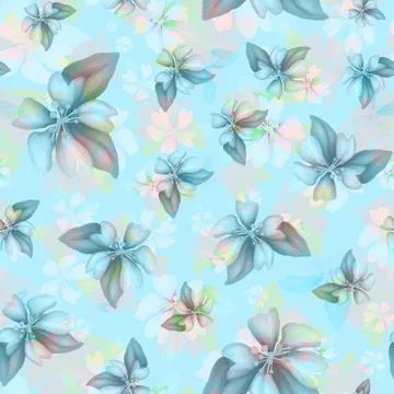 Light seamless floral pattern with graphic blossom. Beautiful pattern wiyh 스톡 일러스트