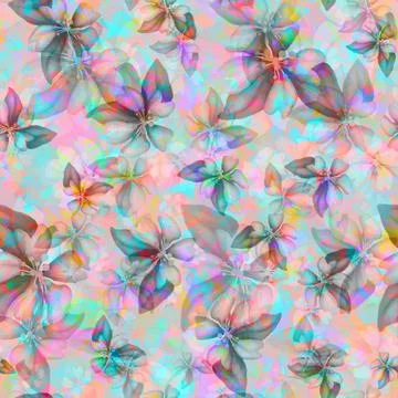 Light seamless floral pattern with graphic blossom. Beautiful pattern wiyh 스톡 일러스트