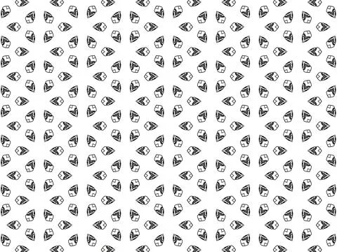 Light seamless pattern with black doodles on white background Stock Illustration