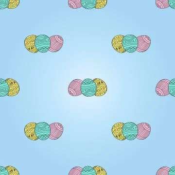 Light seamless pattern on the theme of easter eggs on a blue background. Stock Illustration