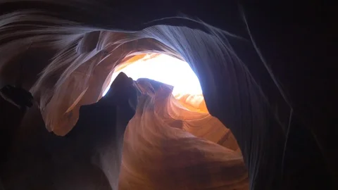 Light seen between Antelope Canyon's rocks Stock Footage 87073558