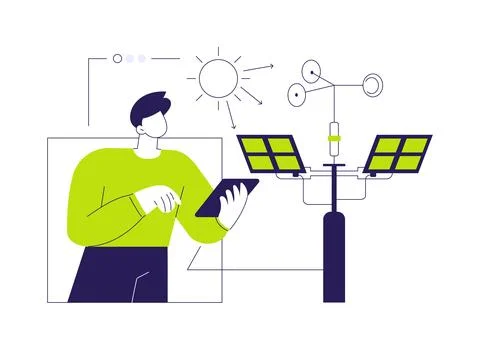 Light sensor abstract concept vector illustration. Illustrazione stock