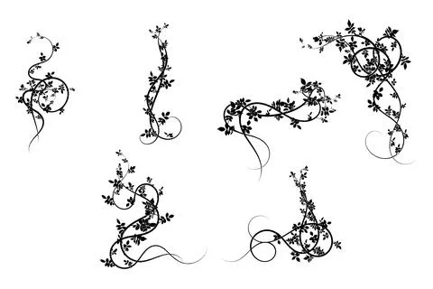 Light set of airy pattern elements from hop plants 스톡 일러스트