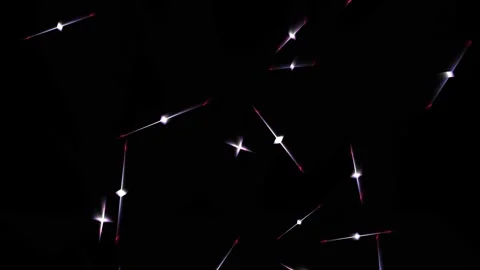 Light Shapes with Dynamic Glowing Trails Moving in the Dark Background Видео 334953247