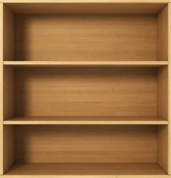 Light shelves with three sections isolated on white background Illustrazione stock