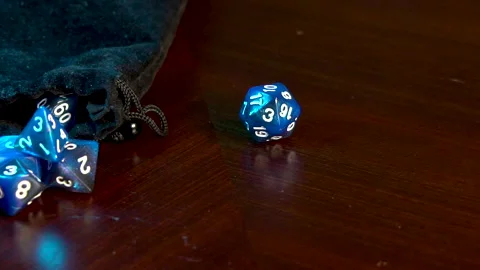 Light shine on blue dice Stock Footage 201496396