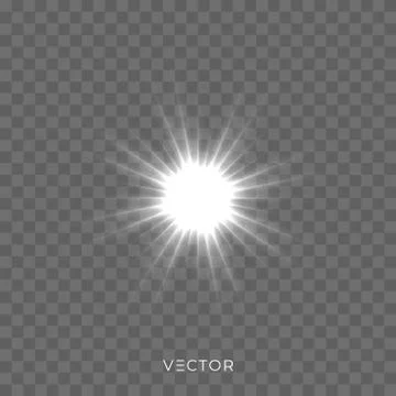 Light shine, star flash sparkles, vector lens flare effect. Christmas glitter Illustrazione stock