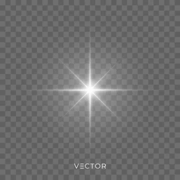 Light shine, star flash sparkles, vector sunlight lens flare effect. Magic li Illustrazione stock
